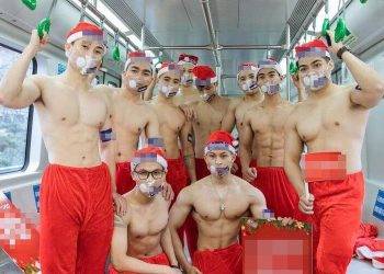 Cởi trần quảng cáo trên tàu điện Cát Linh – Hà Đông, Vua Nệm bị xử phạt 137 triệu đồng