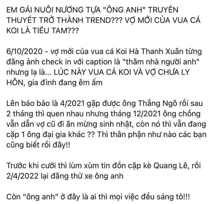 Dân mạng tìm ra bằng chứng Hà Thanh Xuân là 'em gái nương tựa' khi Thắng Ngô và vợ cũ vẫn đang hạnh phúc?