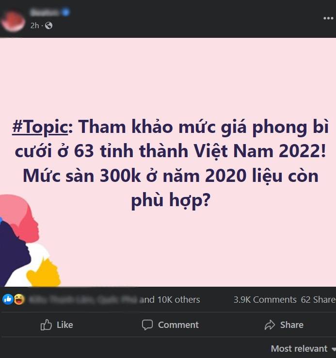 CĐM bàn luận: Bỏ phong bì đám cưới 300.000 đồng là nhiều hay ít?