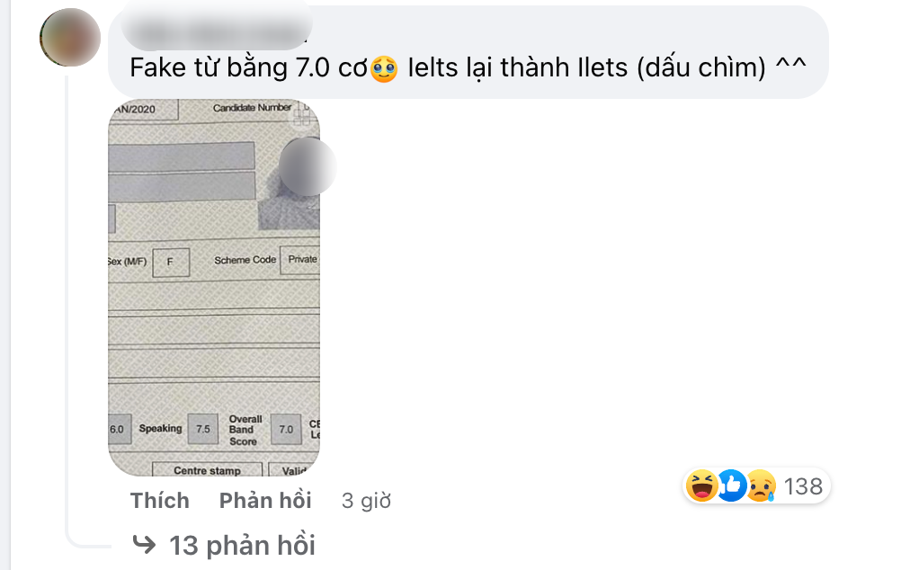 Nữ sinh 20 tuổi đạt 9.0 IELTS: Bảng điểm 'đi mượn', kết quả thi chỉ là sản phẩm photoshop Nữ sinh 20 tuổi đạt 9.0 IELTS: Bảng điểm 'đi mượn', kết quả thi chỉ là sản phẩm photoshop