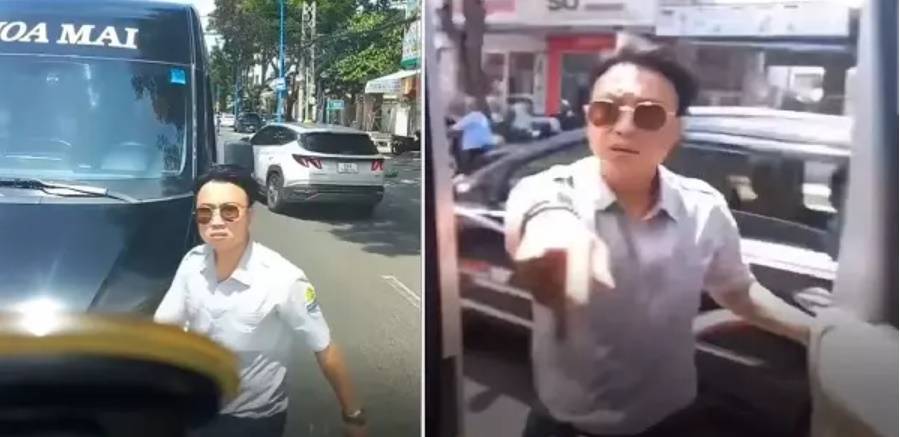 Tài xế xe khách Hoa Mai chạy lấn làn, đánh người khi bị nhắc nhở