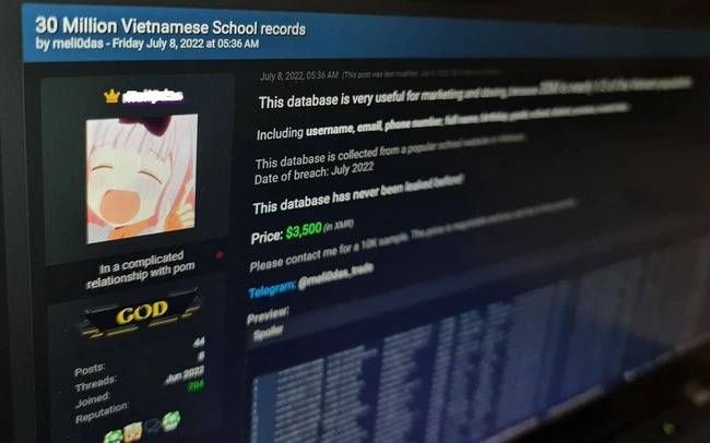 Bộ GD-ĐT thông tin về nghi vấn hacker rao bán dữ liệu của 30 triệu hồ sơ giáo viên, học sinh