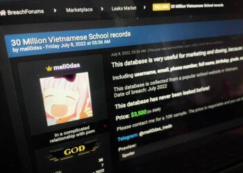 Dữ liệu của 30 triệu dân Việt Nam bị hacker rao bán công khai
