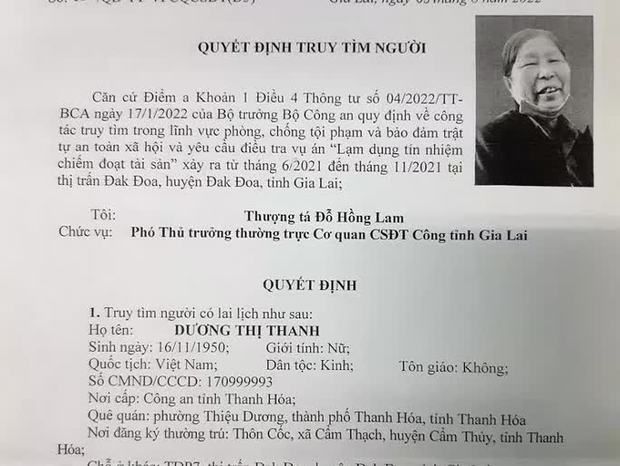 Tiếp tục truy tìm người phụ nữ 72 tuổi vay 19 tỉ đồng rồi bỏ trốn Tiếp tục truy tìm người phụ nữ 72 tuổi vay 19 tỉ đồng rồi bỏ trốn