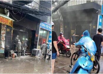 Cháy quán karaoke trên phố Triều Khúc, Hà Nội