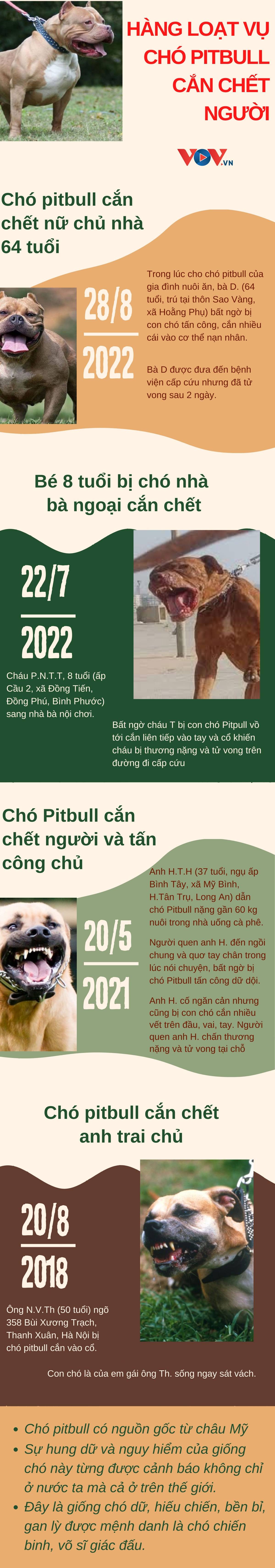 Hàng loạt vụ chó pitbull tấn công, cắn chết người kinh hoàng