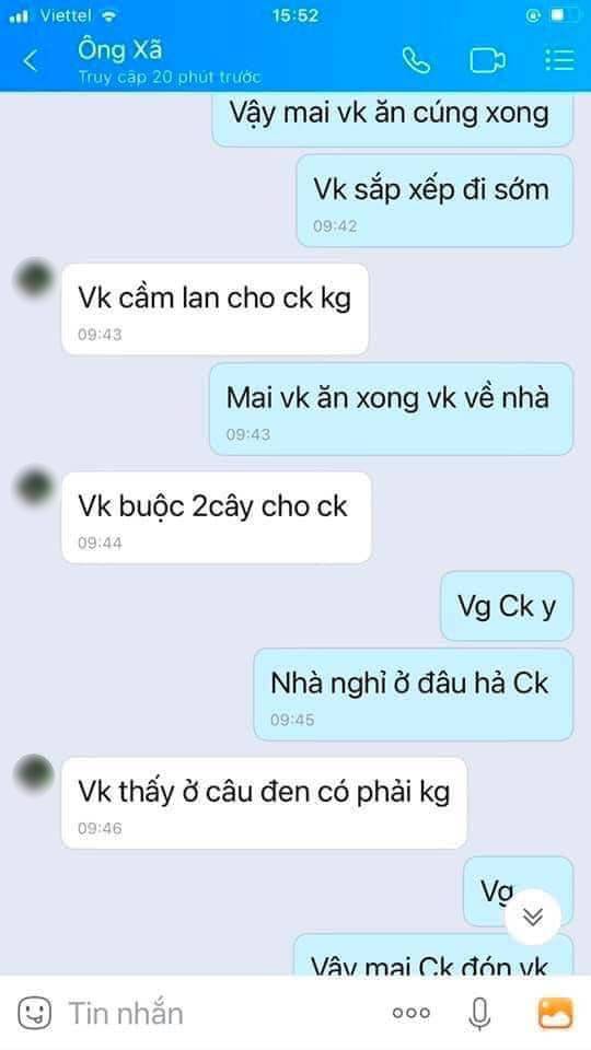 Xôn xao đoạn tin nhắn cô vợ ngoại tình với người đàn ông được cho là bộ đội về hưu đáng tuổi cha chú