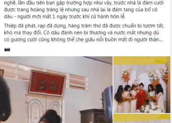 Cư dân mạng xót xa cô dâu gượng cười trong hôn lễ vì bố qua đời 1 ngày trước khi cưới