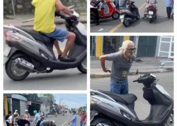 Cụ ông tóc bạc trắng phi xe máy, cầm dao dọa chém người đi đường gây náo loạn