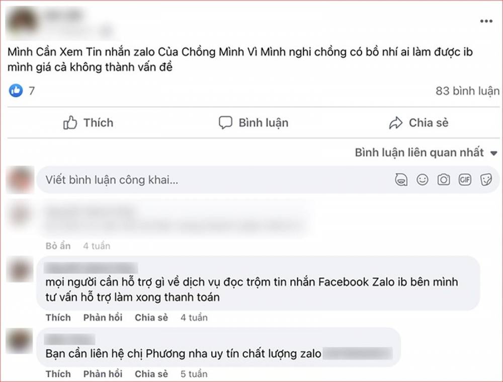 Thực hư dịch vụ đọc trộm tin nhắn trên facebook, zalo?