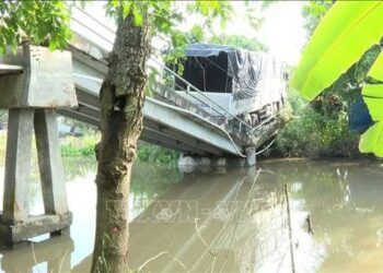 Xe chở 15 tấn gạo làm sập cầu Xẻo Quýt ở Đồng Tháp