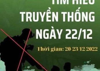 Banner tìm hiểu ngày 22/12 của sinh viên ĐH Tôn Đức Thắng in hình lính Mỹ