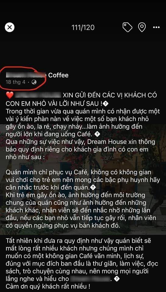 Một quán cà phê không nhận khách dưới 12 tuổi, dân mạng tranh cãi như mưa