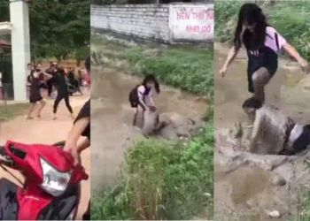 Nữ sinh bị đánh liên tiếp dưới ruộng bùn vì "không chào các chị khoá trên"