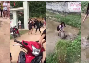 Phẫn nộ cảnh nữ sinh lớp 9 bị bạn cùng trường đánh dã man, nhấn xuống bùn