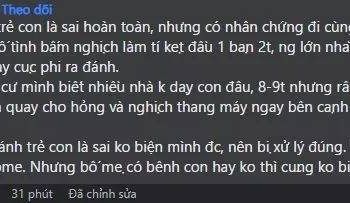 vu nam thanh nien hanh hung tre em do de nut dong cua thang may o ha noi nhieu thong tin trai Nhiều thông tin trái chiều trong vụ nam thanh niên đánh bé trai vì "đè nút đóng cửa thang máy" Vụ nam thanh niên hành hung trẻ em do 'đè nút đóng cửa thang máy' ở Hà Nội: Nhiều thông tin trái chiều