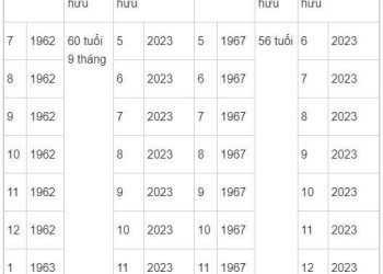bang tinh tuoi nghi huu cua nguoi lao dong nam 2023 Tuổi nghỉ hưu của người lao động mới nhất năm 2023 Bảng tính tuổi nghỉ hưu của người lao động năm 2023