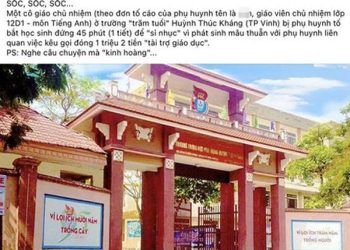 Giáo viên bị tố bắt học sinh đứng 45 phút vì mâu thuẫn tiền 'tài trợ giáo dục', Hiệu trưởng nói gì?